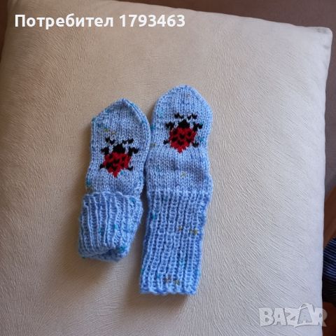 Ръчно плетени детски чорапи, ходило 15 см, снимка 1 - Детски комплекти - 46254168