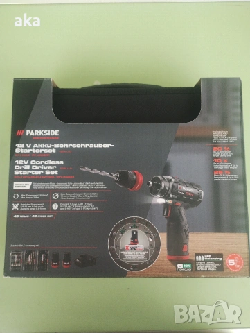 Бормашина+винтоверт PARKSIDE PERFORMANCE12V PBSPA 12 E4+2 батерии, зарядно и комплект свредла+битове, снимка 7 - Други инструменти - 53753293