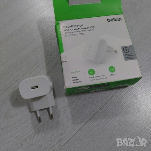 Оригинално Бързо Зарядно Belkin BoostCharge 20W USB-C (PD 3.0 / PPS) – Ново