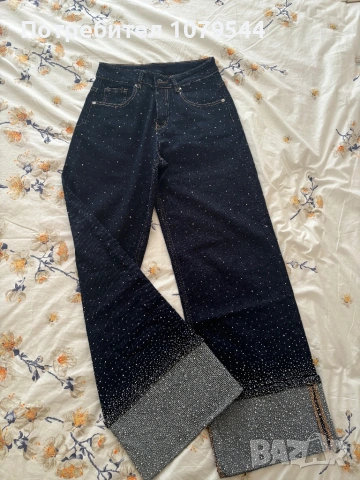 Дамски дънки с камъни, снимка 3 - Дънки - 53733750