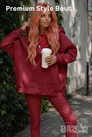 Дамски комплект DANYDIM 3в1 – Oversize суичърт, топ и клин, снимка 16 - Спортни екипи - 53718358