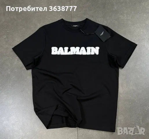 Нови мъжки черни тениски с етикети Balmain Paris, снимка 1 - Тениски - 48708844