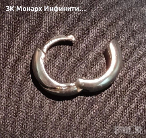 Сребърна обеца, снимка 2 - Обеци - 48513492