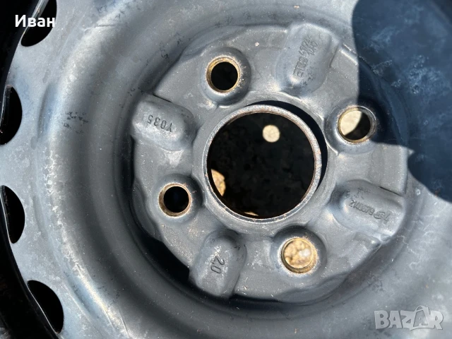 Железни джанти 4х100 Peugeot 107 Citroen C1 Toyota Aygo , снимка 5 - Гуми и джанти - 50703408