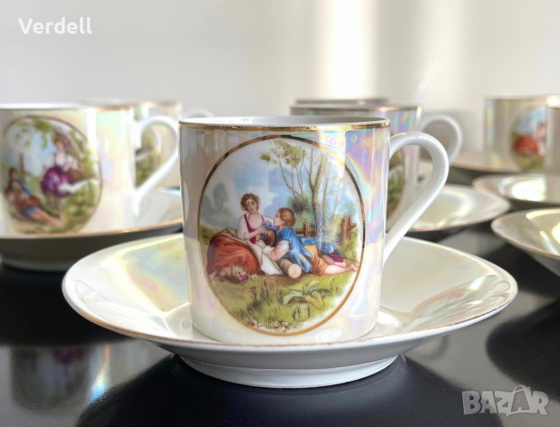 Порцеланови чаши за кафе от Union Porcelain - Klosterle, Чехословакия, снимка 3 - Сервизи - 44988649
