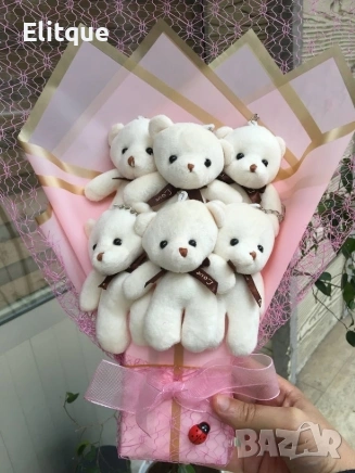 🎁 Премиум Плюшен Букет – Подаръци за рожден ден – Подарък за любима  , снимка 4 - Плюшени играчки - 53078895