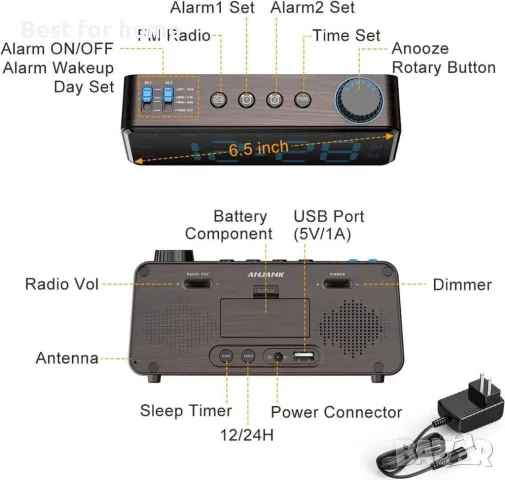 Цифров будилник ANJANK , снимка 3 - Други - 49163287