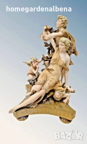 Порцеланова скулптура Ernst Wahliss Turn Austria ~ 1890 г. — „Любовни игри", снимка 6 - Антикварни и старинни предмети - 54062094
