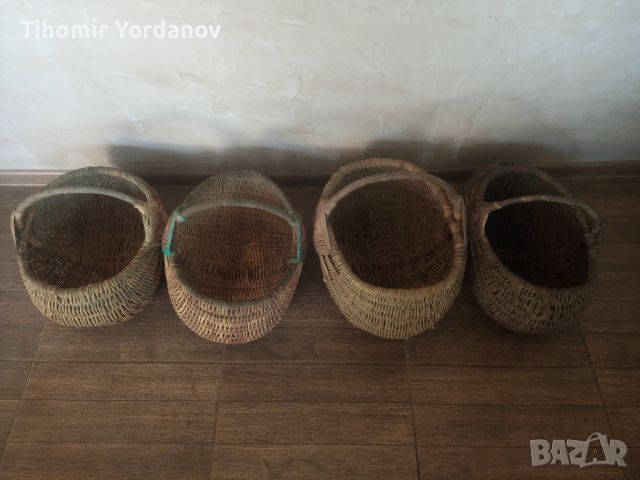 Стара плетена кошница -4 броя., снимка 8 - Антикварни и старинни предмети - 45681237