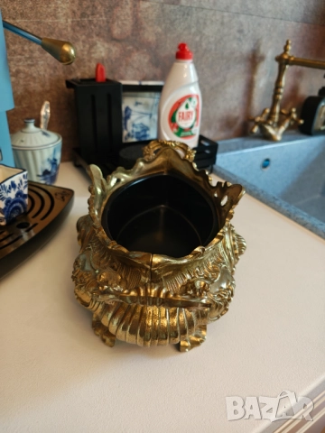 Масивна антикварна  бронзова фруктиера , снимка 8 - Декорация за дома - 51769826