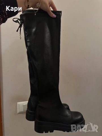 Дамски кожени ботуши тип чизми, снимка 9 - Дамски ботуши - 52559101