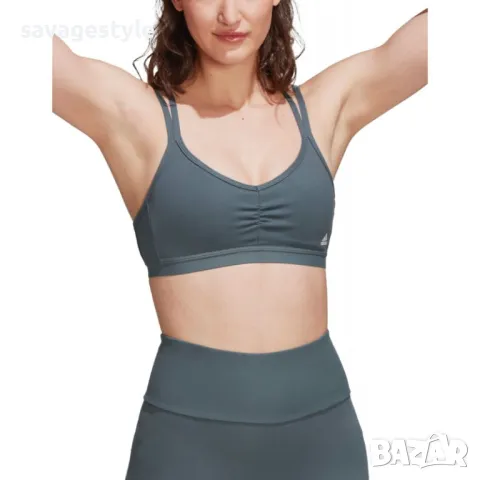 Дамски спортен потник ADIDAS Yoga Essentials Light-Support Bra Grey, снимка 5 - Потници - 47420262