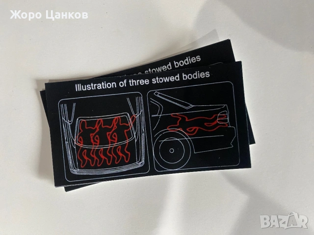 Стикер БМВ/ Стикер illustration of three stowed bodies/ Стикер бмв е38