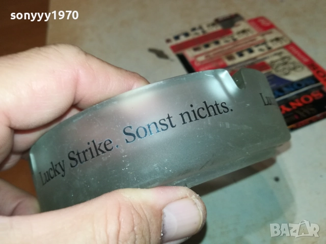 LUCKY STRIKE-ГОЛЯМ ПЕПЕЛНИК ВНОС GERMANY 1910251900, снимка 7 - Антикварни и старинни предмети - 52109477