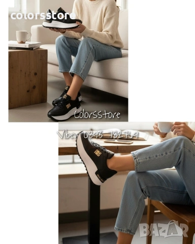 Дамски черни маратонки MiuMiu/BR16806, снимка 1 - Маратонки - 37529940