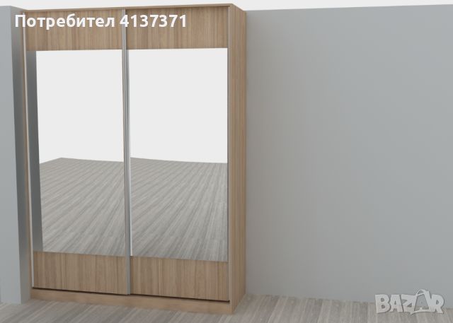 Продава се чисто нов гардероб с плъзгащи врати, снимка 1 - Гардероби - 46297283