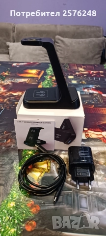 магнитно зарядно 3 in 1, снимка 2 - Друга електроника - 52967557