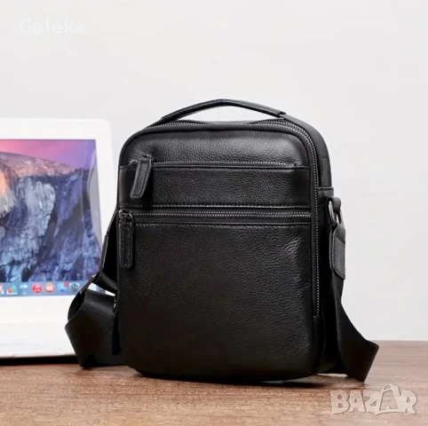 Топ*Луксозна,елегантна  бутикова мъжка кожена чантичка /Черна естест. кожа!, снимка 2 - Чанти - 50959568