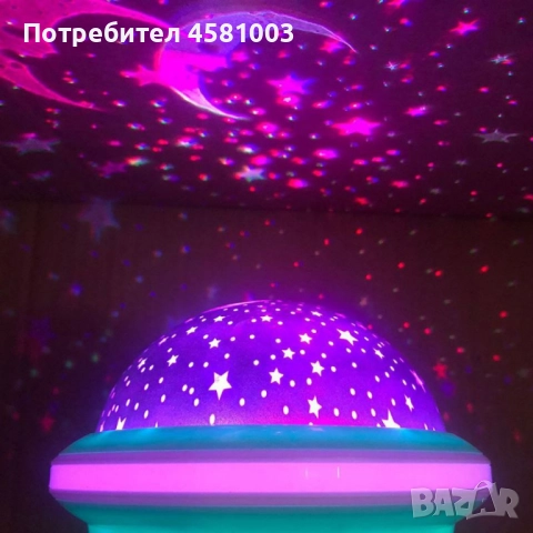 Цветна LED нощна лампа НЛО проектор със звездно небе за датската стая и спокоен сън., снимка 3 - Лед осветление - 52458889