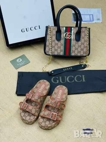 дамски чехли и чанта gucci , снимка 13 - Чанти - 46913760