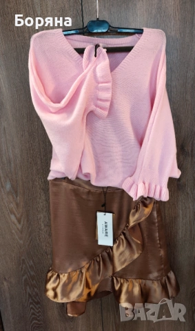 Aware by Vero Moda нова сатенирана пола с къдръчка, снимка 10 - Поли - 54080222