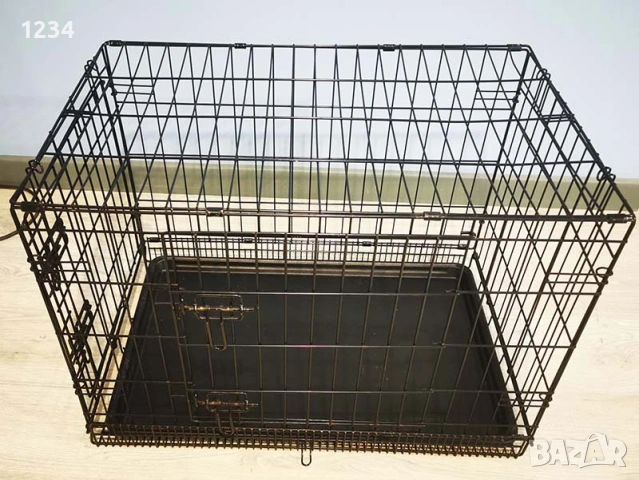 метална сгъваема клетка за куче 77x49x54см за транспорт и стационар