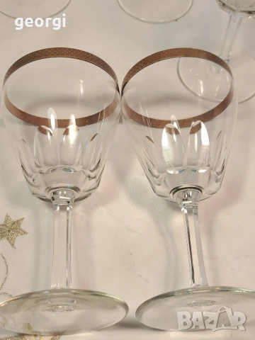 кристални чаши за вино със златен кант     26/1, снимка 6 - Чаши - 50492870