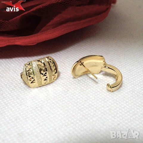 Обеци с 14К златно покритие 2141888, снимка 2 - Обеци - 53895792