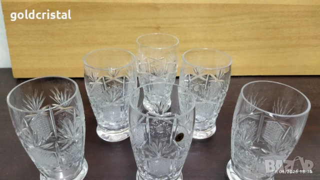 кристални чаши за вода , снимка 3 - Антикварни и старинни предмети - 43697513