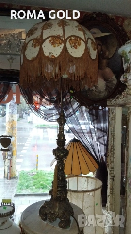 месингови лампи с текстилни абажури