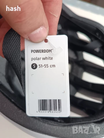Унисекс велосипедна каска за възрастни ABUS POWERDOME, бяла (полярно бяла), размер S (51-55 см), снимка 12 - Аксесоари за велосипеди - 50886525