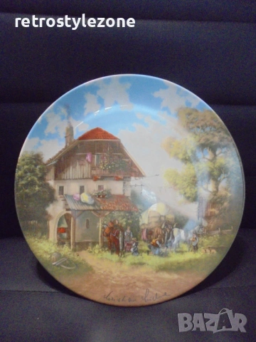 № 8547 Стара порцеланова чиния / декоративно пано – Feltmann Weiden (Германия)  , снимка 5 - Други ценни предмети - 54010054