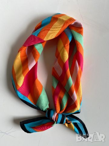 Малък, цветен шал/ кърпа за глава Zara, снимка 7 - Шалове - 42934082