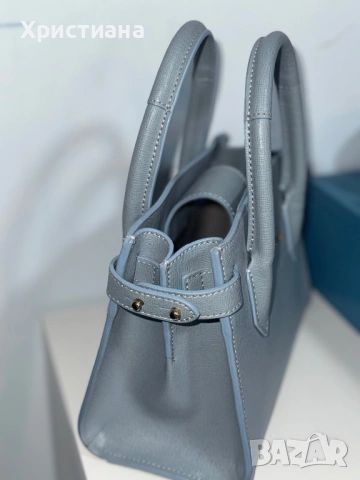 Дамска чанта Furla, естествена кожа в син цвят, снимка 2 - Чанти - 53383943