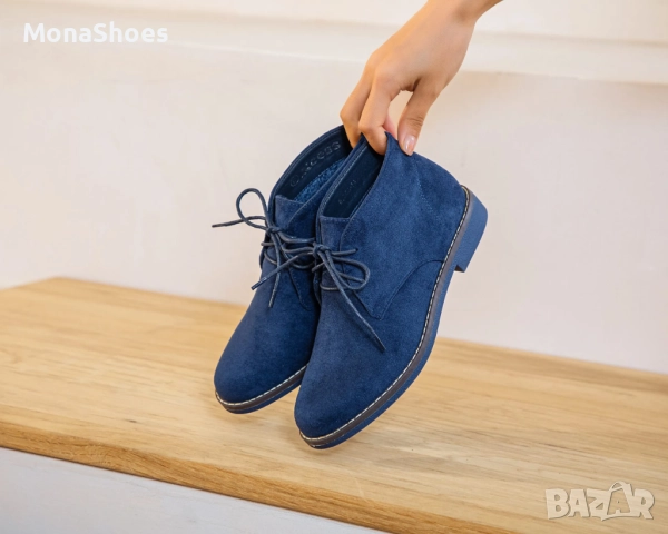 Дамски боти код 5706 тъмно син, снимка 2 - Дамски боти - 51820293