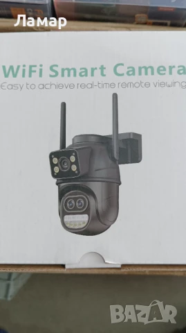 Двойна камера с двойна леща 8 zoom зум WiFi iCSee безжична камера 9MP, снимка 2 - IP камери - 50484891