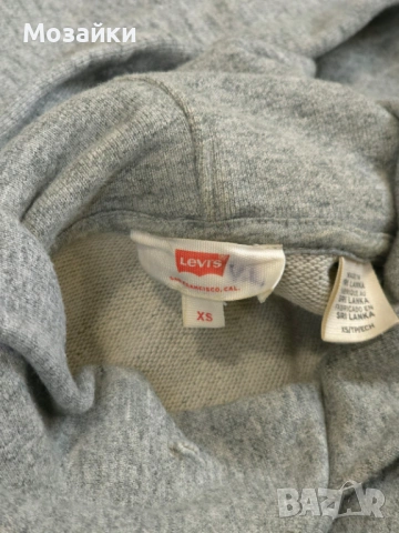 Levi's Hoodie Grey Big Logo French Terry Pullover - Размер XS, снимка 7 - Суичъри - 53595653