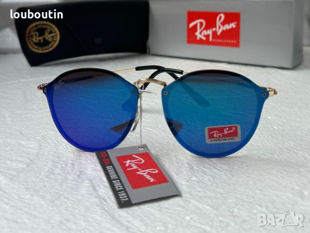 Ray-Ban RB3574 Blaze Round дамски мъжки слънчеви очила унисекс сини огледални, снимка 3 - Слънчеви и диоптрични очила - 45407346