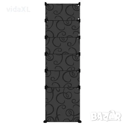 vidaXL Етажерка за обувки, черна, 94x37x125 см, PP（SKU:340565）, снимка 4 - Други - 49547513