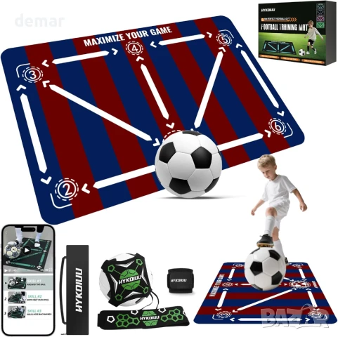 Тренировъчна постелка за футбол с треньор за удари 90 x 60 см