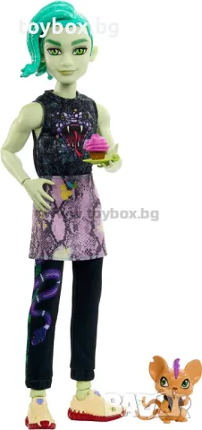 Кукла Monster High, Deuce Gorgon с аксесоари и домашен любимец мишка, снимка 2 - Кукли - 47450354