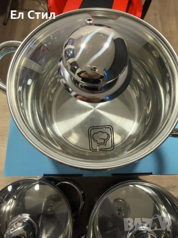 Комплект тенджери (SG-18099) – 3 броя с 5-слойно капсуловано дъно, снимка 11 - Съдове за готвене - 53574094