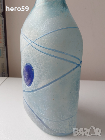 Стара авторска ваза от стъкло на шведска фирма/ Kosta Boda/подписана, снимка 6 - Вази - 44978193
