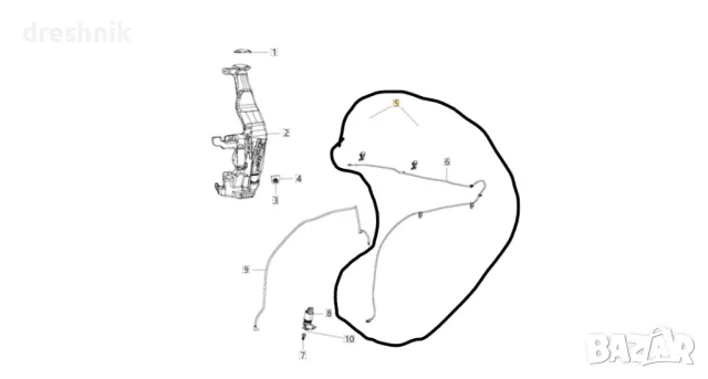 Пръскалки за преден прозорец и маркуч Jeep Grand Cherokee Dodge Durango, снимка 3 - Части - 48281088