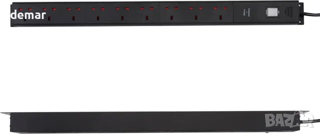 Amazon Basics метален разклонител, защита от пренапрежение, 9 изхода (щепсел за Великобритания), снимка 4 - Други стоки за дома - 49405105