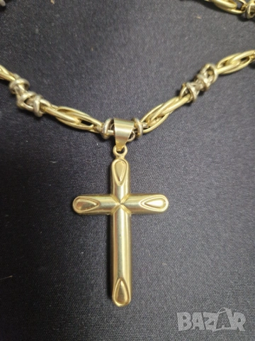 Златен синджир с кръст 24 грама 585, снимка 3 - Колиета, медальони, синджири - 53802906