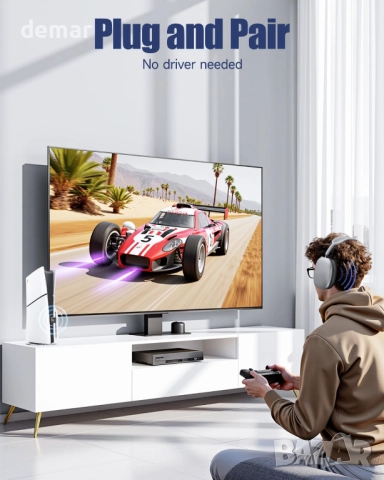 ZEXMTE PS5 Bluetooth 5.3 адаптер, за PS5 PS4 Switch (само аудио, без микрофон), снимка 7 - Аксесоари - 51521845