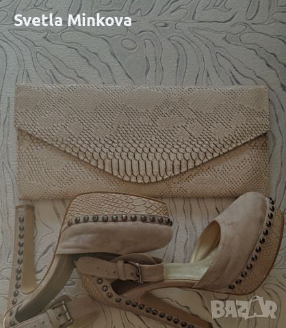 Комплект обувки и чанта , снимка 1 - Дамски обувки на ток - 45220428