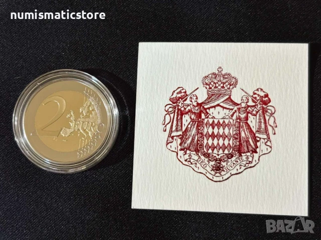 Монако 2023 – 2 евро - 100 години от рождението на Принц Рение III (1923-2005) PROOF, снимка 7 - Нумизматика и бонистика - 50867309