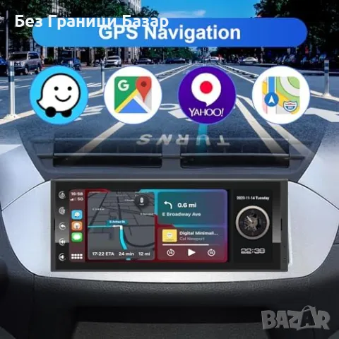 Ново 6.9" Android Car Radio с CarPlay и Bluetooth, GPS навигация кола, снимка 3 - Друга електроника - 48238992